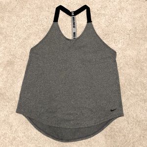 NIKE Gray Elastika Dri-Fit Just Do It T-Strap Tank Top M